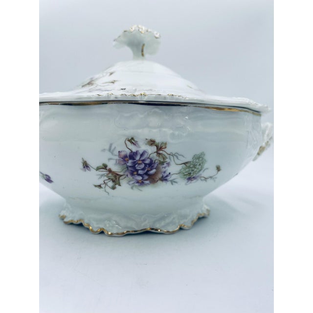 White Antique Art Nouveau Porcelain Soup Tureen, 1965 For Sale - Image 8 of 15