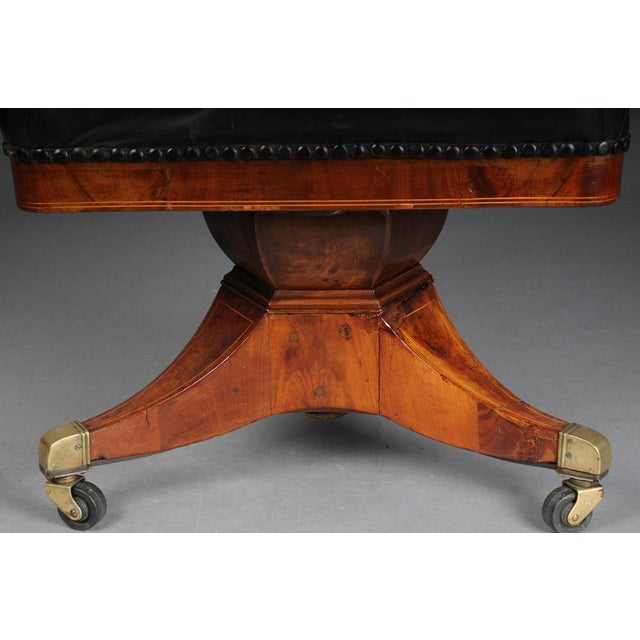 Metal Antique English Chesterfield Captain's Desk Chair in Mahogany, 1830s For Sale - Image 7 of 18