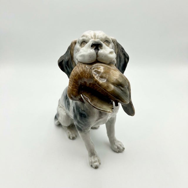 Mid-Century Modern Rare Antique Porcelain Hunting Dog by Ernst Bohne & Söhne of Germany, Circa 1900–1919 For Sale - Image 3 of 11