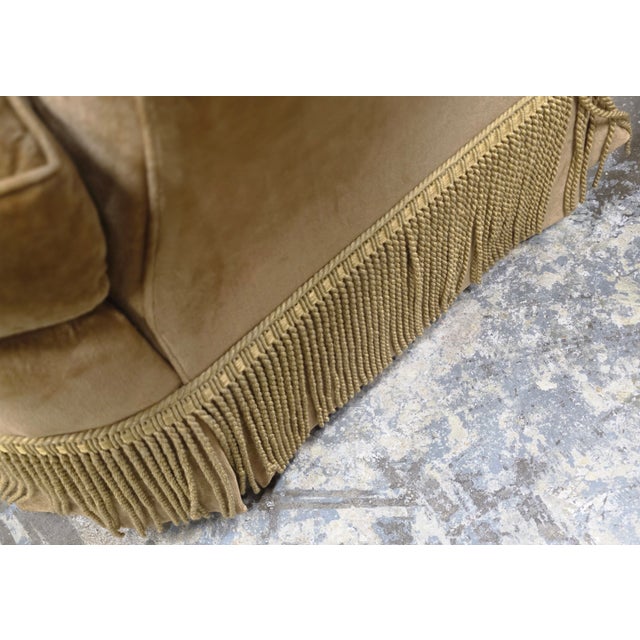 Vintage Baker Furniture Lounge Chair With Skirted Fringe Detailing For Sale - Image 12 of 13