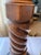 Vintage Carved Wood Table Lamp With Ornate Damask Shade, Beaded Fringe, Traditional European Style, Decorative Accent Lighting For Sale - Image 4 of 12