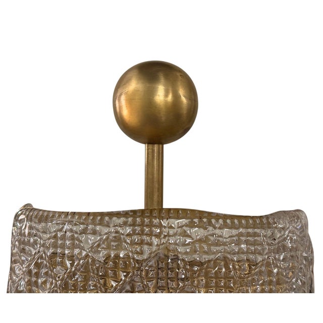 1970s Vintage Italian Single Murano Glass & Brass Wall Sconce For Sale - Image 5 of 7