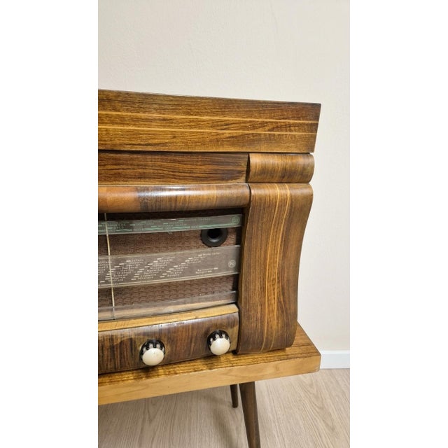 Vintage Art Deco Radio Gramophone Cabinet with Garrard R.C.72 Record Changer and Wooden Case, 1940s For Sale - Image 15 of 16