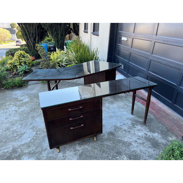 Brown 1960s Alma Desks Mid-Century Modern Desk For Sale - Image 8 of 11