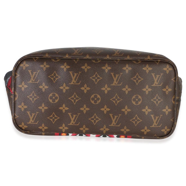 2010s Red Multicolor Monogram Canvas Kabuki Neverfull MM For Sale - Image 5 of 8