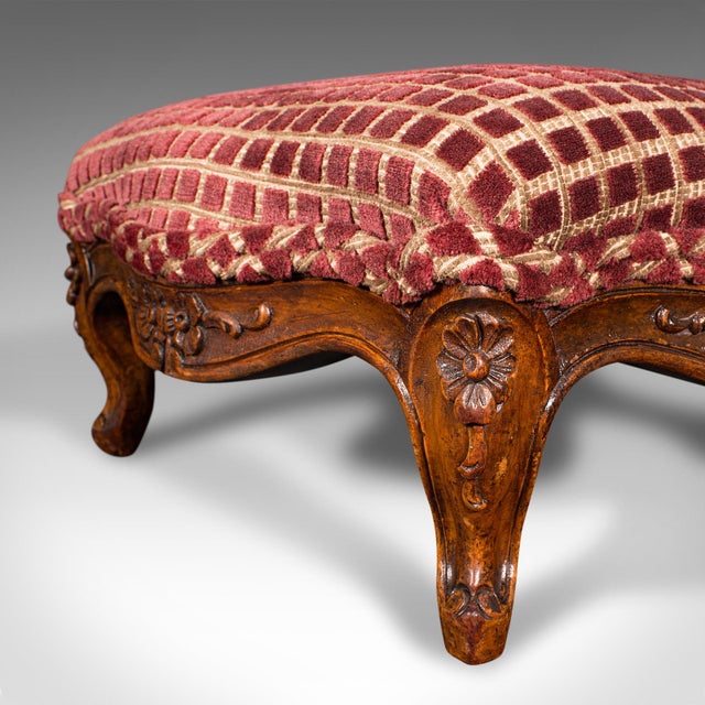 Red 1850's Antique Footstool For Sale - Image 8 of 9