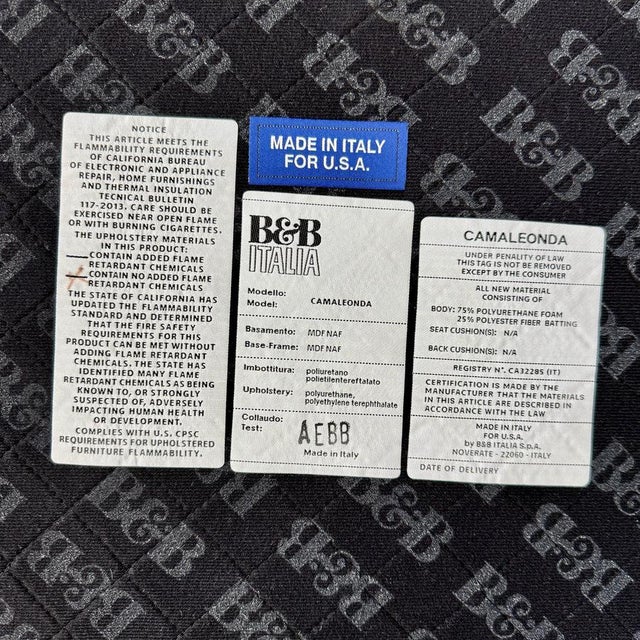 Metal B & B Italia Cameleonda Leather Ottoman For Sale - Image 7 of 7