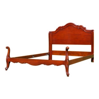 Vintage French Provincial Style John Widdicomb Solid Cherry Double Full Bed For Sale