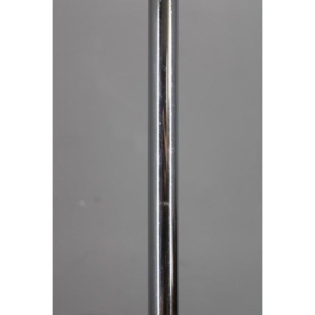 Art Deco Chrome Floor Lamp with Milk Glass Globe and Walnut Base, Former Czechoslovakia, 1930s For Sale - Image 10 of 13