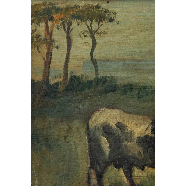 French School Artist, The Camargue Bull, Oil Painting on Board, 19th Century For Sale - Image 4 of 8