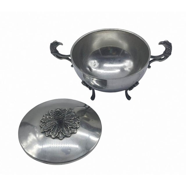 Antique Silver Sugar Bowl with Griffin Heads, 1900s For Sale - Image 9 of 10