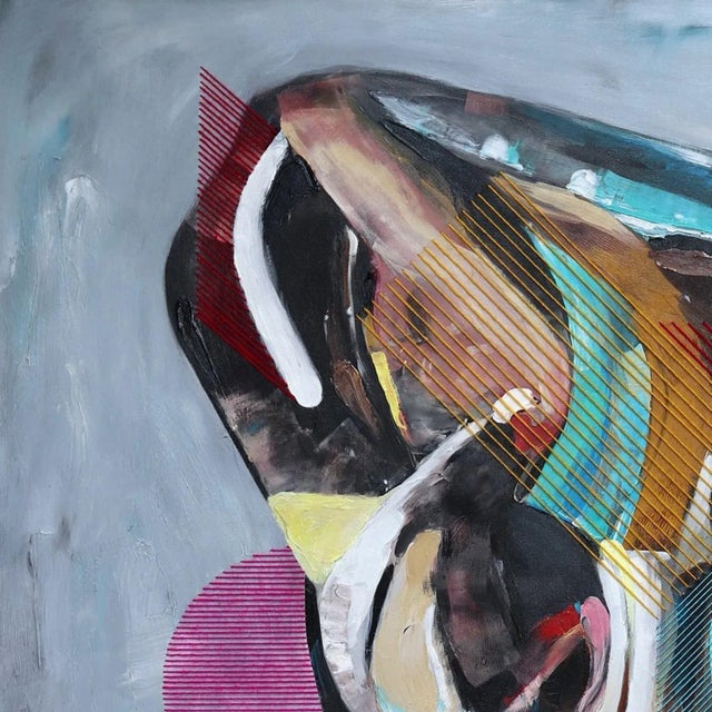 Framed Contemporary "Shape of Face No. 5" Original Mixed Media Artwork by Iqi Qoror For Sale In Los Angeles - Image 6 of 10