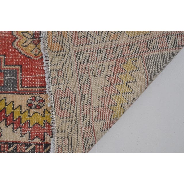 1950s Vintage Distressed Turkish Area Rug, Faded Traditional Motif in Muted Earth Tones For Sale - Image 5 of 9