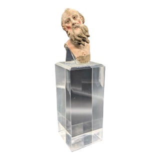 Late 18th Century Neapolitan Glass-Eyed Santon Head For Sale