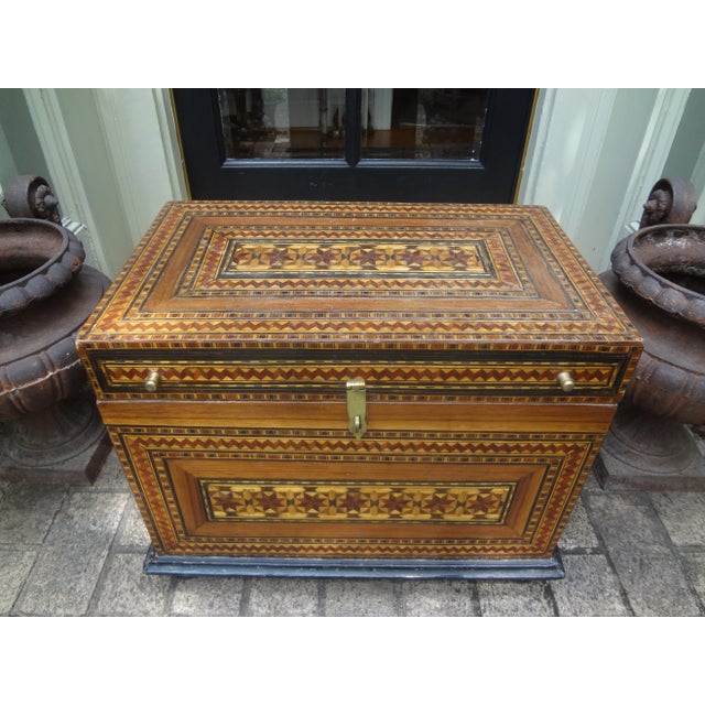 Moroccan Antique Moroccan Coffer, Trunk or Box For Sale - Image 3 of 13