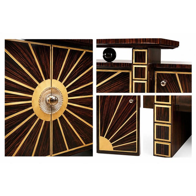 Art Deco Style Wooden Sideboard, 1980s For Sale - Image 4 of 5