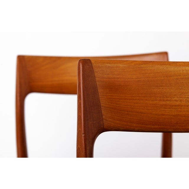 Model 77 Dining Chairs in Teak by Niels Otto Møller for J.L. Møllers, 1960s, Set of 2 For Sale - Image 3 of 10