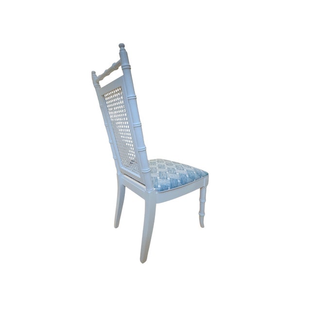 Mid 20th Century Mid 20th Century Set of 4 Custom Upholstered Cane-Back Chairs For Sale - Image 5 of 7