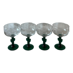 Set of 4 Vintage Libbey Cactus Margarita Glasses
