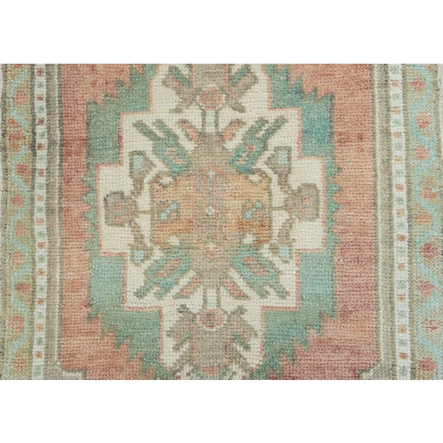 Early 21st Century Turkish Mini Rug Oriental Hand Knotted Vintage Rug 1'8" x 3'4" #16779 For Sale - Image 5 of 8
