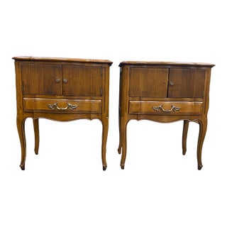 1970s Davis Cabinet Company French Country Nightstands - a Pair For Sale
