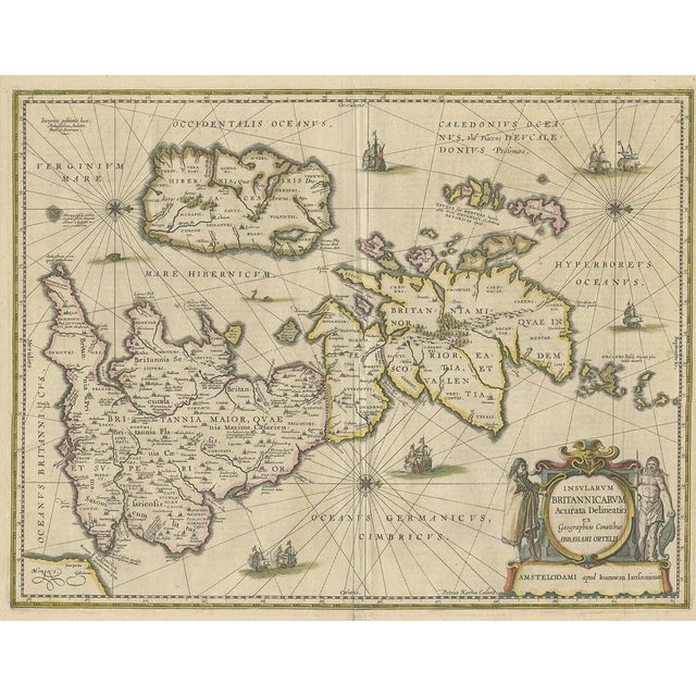 Antique Map of the Ancient British Isles by Janssonius, 1640 For Sale - Image 5 of 5