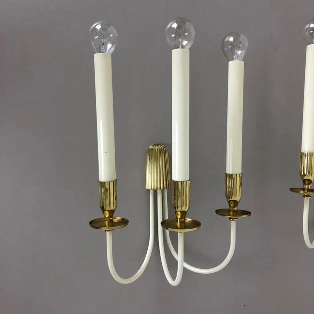 Mid-Century Modern Brass Wall Lights from Vereinigte Werkstätten München, Germany, 1950s, Set of 2 For Sale - Image 3 of 18