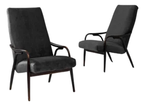 1960s Czech Upholstered Armchairs By TON - A Pair