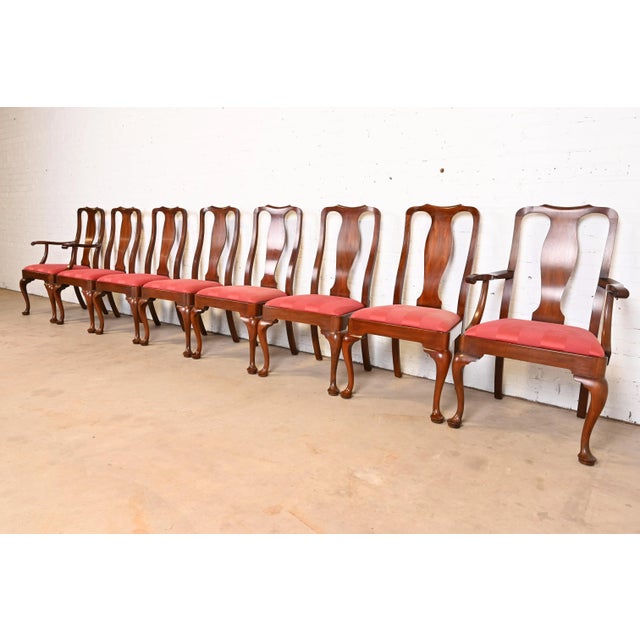 2000 - 2009 Henkel Harris Queen Anne Solid Mahogany Dining Chairs, Set of Four For Sale - Image 5 of 12
