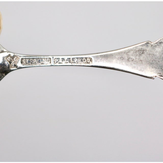Antique Edwardian Lenox Porcelain & Lunt Sterling Silver Overlay Master Salt Cellars With "Monticello" Spoons - A Pair For Sale - Image 11 of 12