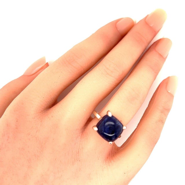 Contemporary Tiffany & Co. Paloma Picasso Sugar Stacks Sodalite Sterling Silver Ring For Sale - Image 3 of 9