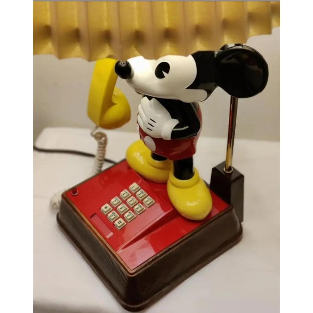 Black 1970s Mickey Mouse Telephone Table Lamp For Sale - Image 8 of 12