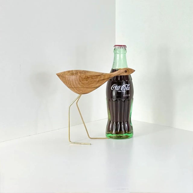 Wood Mid Century Modern Style Sneaking Beak Bird Heron Figurine For Sale - Image 7 of 8