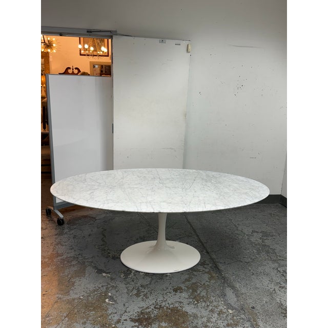 Design Plus Gallery presents a Saarinen Style Oval Dining Table from Room & Board. A streamlined tulip pedestal in white...