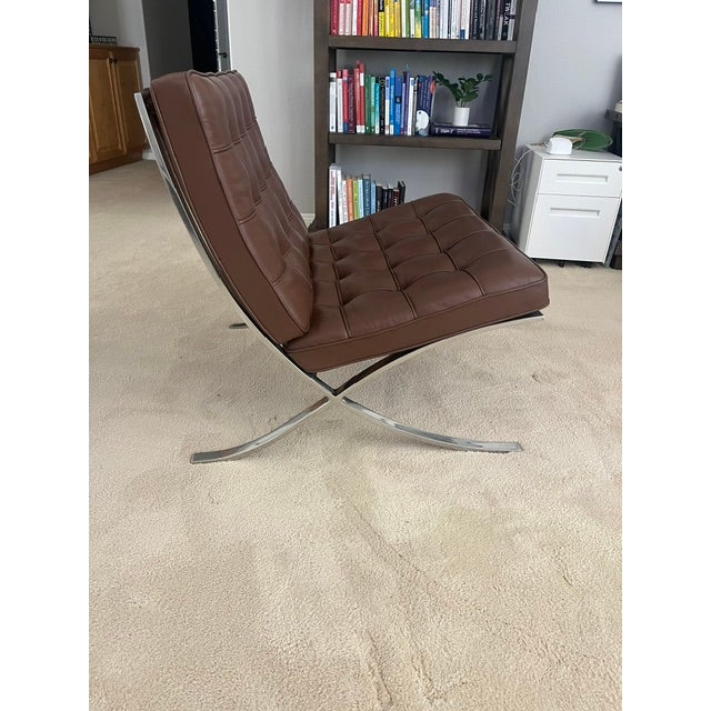 Knoll Authentic KnollStudio Barcelona Chairs by Mies Van Der Rohe — Pair For Sale - Image 4 of 9