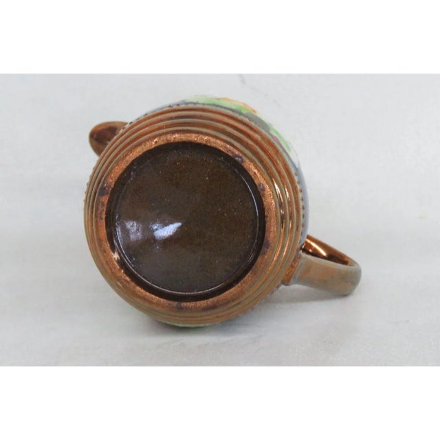 Copper Staffordshire England Ceramic Copper Luster Small Pitcher Creamer For Sale - Image 8 of 12