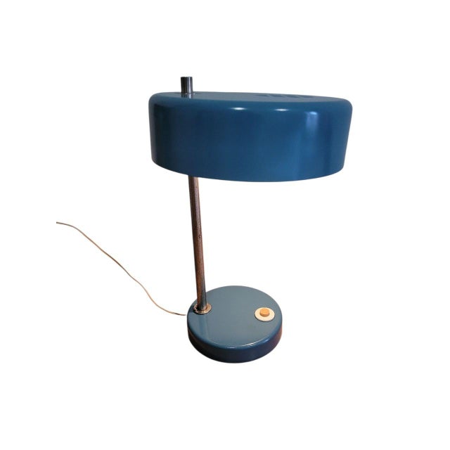 Blue Vintage Soviet Table Lamp, 1960s For Sale - Image 8 of 9