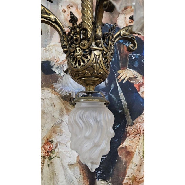 Napoleon III Gilt Bronze 5-Light Chandelier For Sale - Image 6 of 8