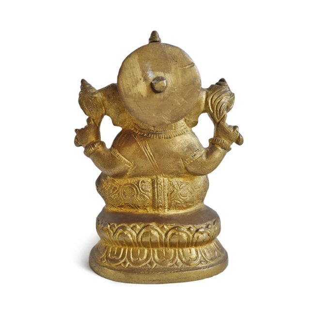 Vintage Small Brass Ganesha Figure For Sale - Image 4 of 5