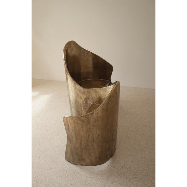 Toi & Moi Loveseat in Polished Brass Resin Over Inox by Atelier Ellery For Sale - Image 9 of 12