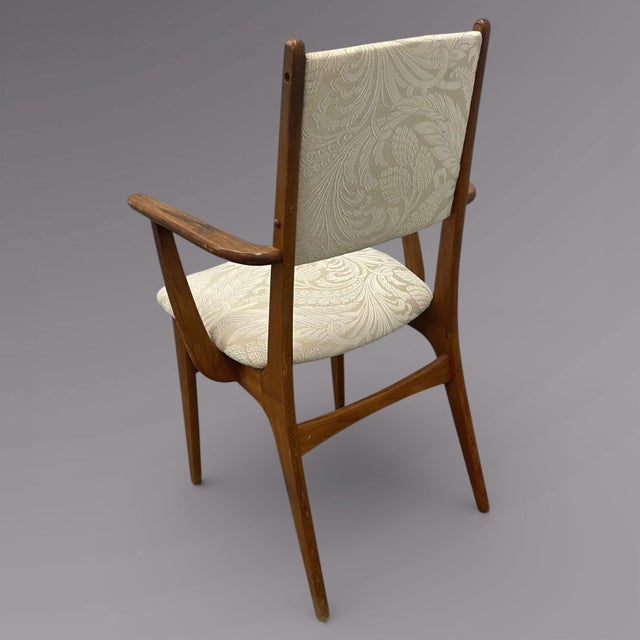 Mid Century Danish Teak Wood Arm Chair With Sculpted Frame For Sale - Image 4 of 6