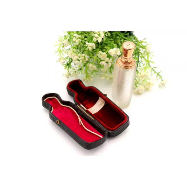 Glass Perfume Bottle with Gold Lid For Sale - Image 3 of 7