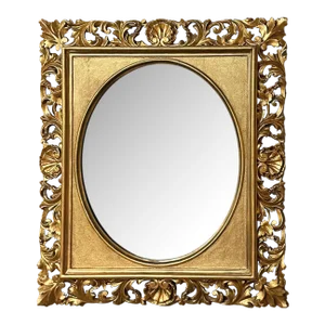 19th Century Italian Hand-Carved Giltwood Mirror Ca. 1890