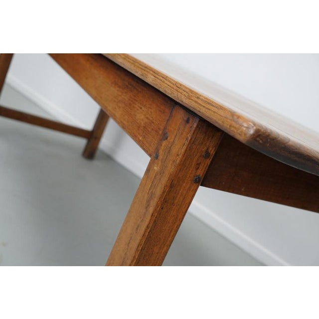 Large 19th Century Rustic French Elm & Oak Farmhouse Dining Table For Sale - Image 12 of 18