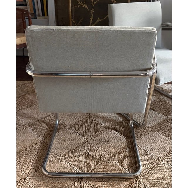 Mid 20th Century Mid Century Knoll International Brno Tubular Chrome Cantilever Chairs - Signed and Dated 1979 For Sale - Image 5 of 15