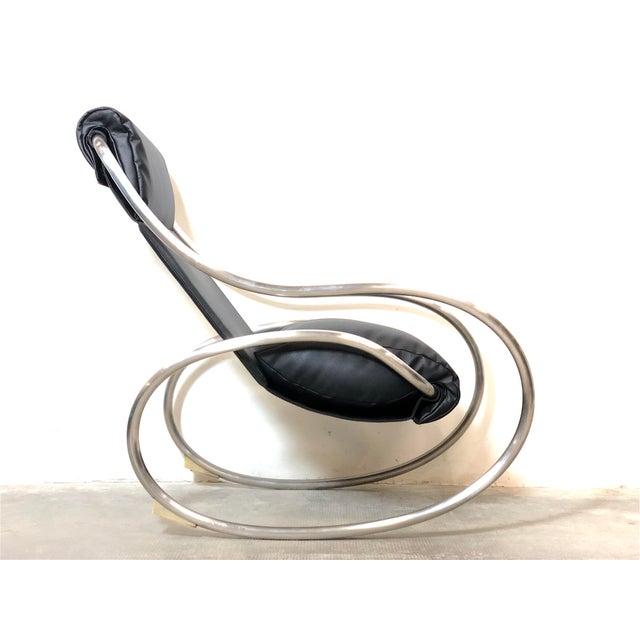 1970s Chrome-Plated Rocking Chair from Heals, London, UK, 1970s For Sale - Image 5 of 15