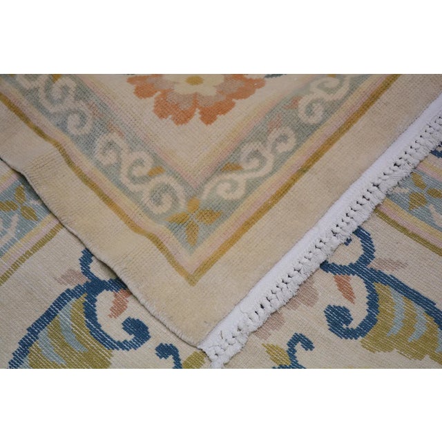 1960s Vintage Chinese Art Deco Hand Knotted Wool Rug, For Sale - Image 5 of 7