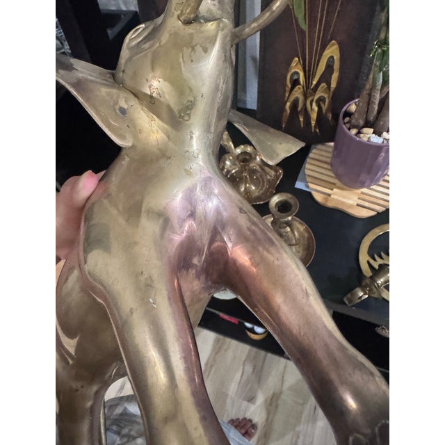 1970s Vintage Solid Brass Large Elephant For Sale - Image 5 of 8