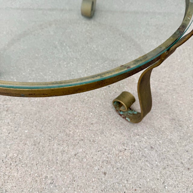 Labarge Vintage Hollywood Regency Brass & Glass Plant / Pastry Stand Display Shelving For Sale - Image 4 of 12
