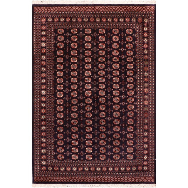Tribal Bokhara Blue/Blue Hand Knotted Wool Rug For Sale - Image 9 of 9